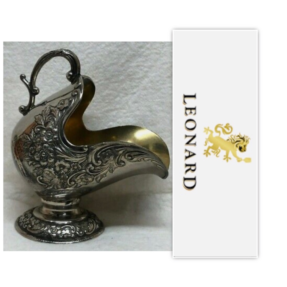 Leonard Silverplate Sugar Scuttle Heavy Floral Bowl